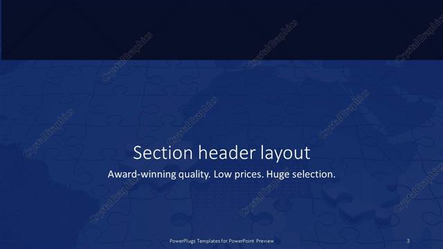 Section Header presentation slide layout