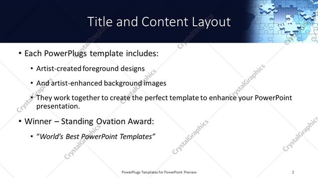 Title and Content presentation slide layout