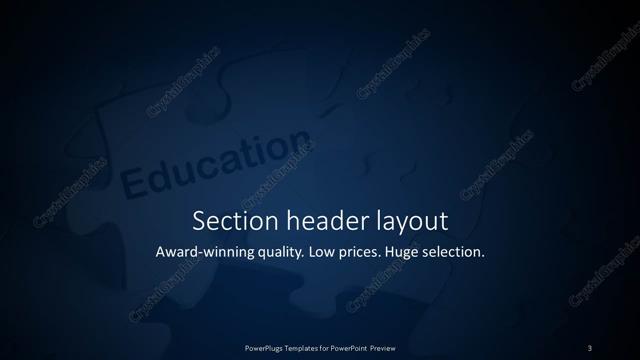 Section Header presentation slide layout