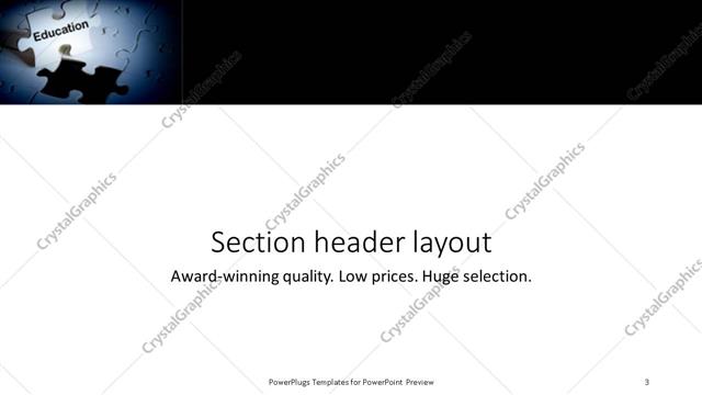Section Header presentation slide layout
