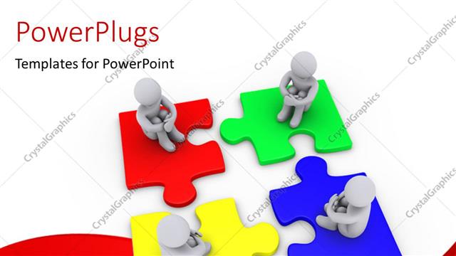  Presentation with puzzle pieces - A number of puzzle pieces with people on them