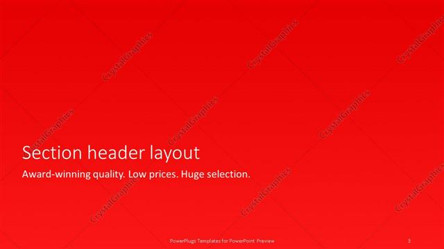 Section Header presentation slide layout