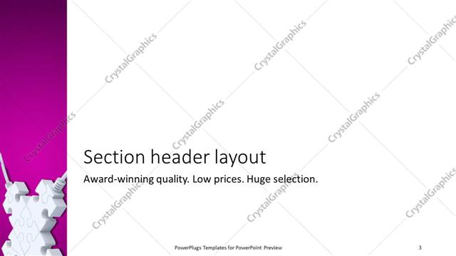 Section Header presentation slide layout
