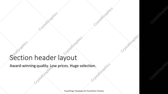 Section Header presentation slide layout