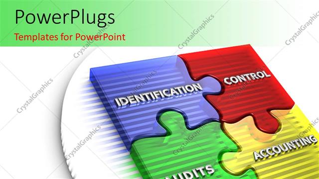  Presentation with configuration management - A number of puzzle pieces with white background and place for text