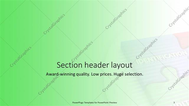 Section Header presentation slide layout