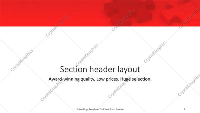 Section Header presentation slide layout
