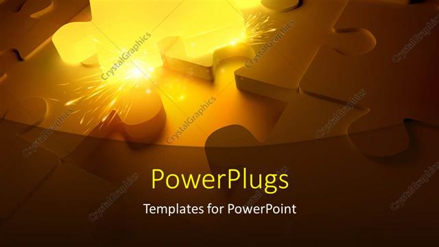  Presentation with molten - A number of puzzle pieces with yellowish background