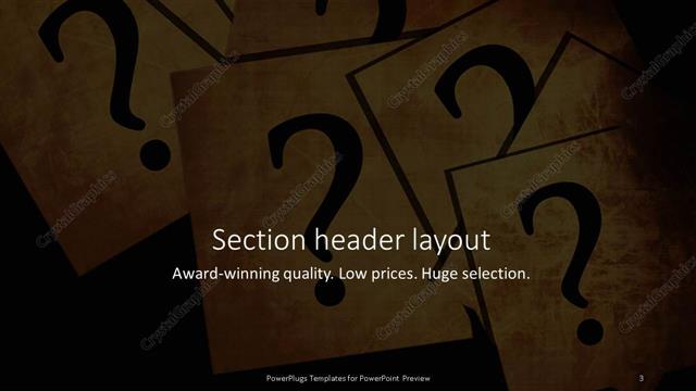 Section Header presentation slide layout