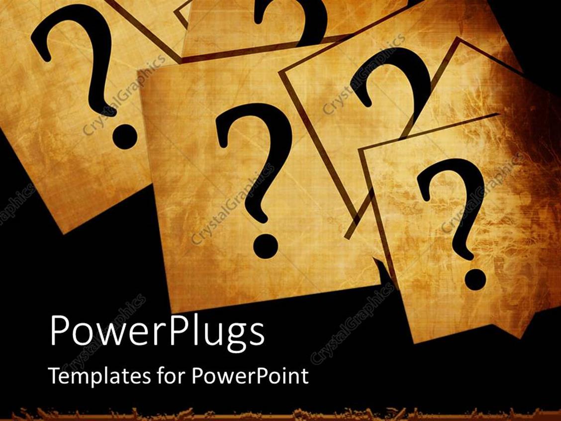 Powerpoint Template A Number Of Question Marks Being Put On Different Cards 24364