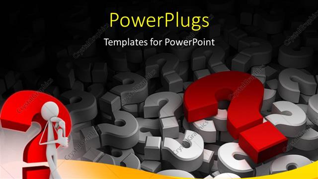  Presentation with question marks - A number of question marks with blackish background