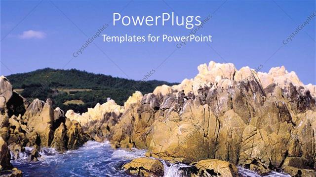  Presentation with rocks - A number of rocks inside an ocean