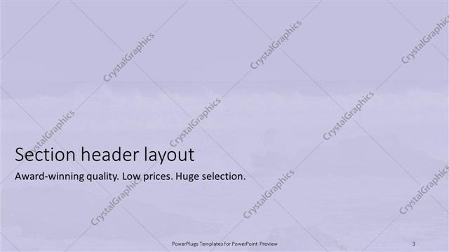 Section Header presentation slide layout