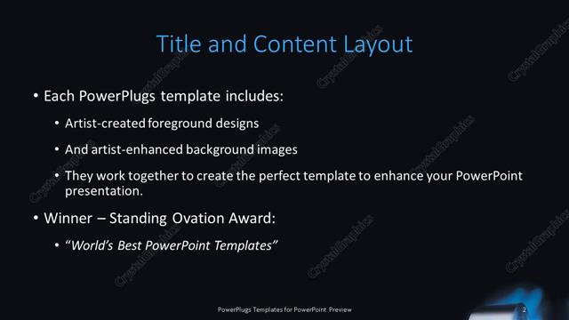 Title and Content presentation slide layout