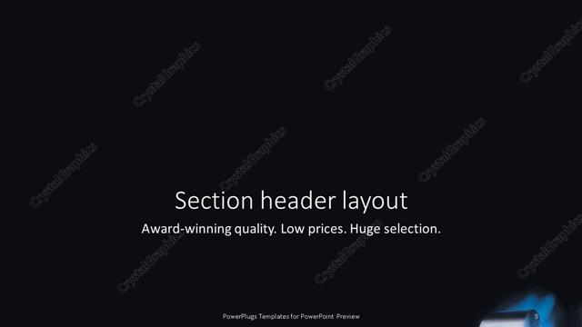 Section Header presentation slide layout