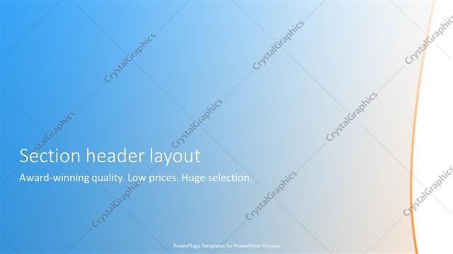 Section Header presentation slide layout