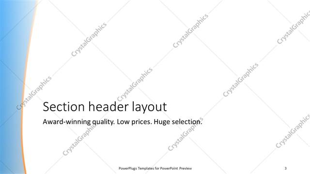 Section Header presentation slide layout