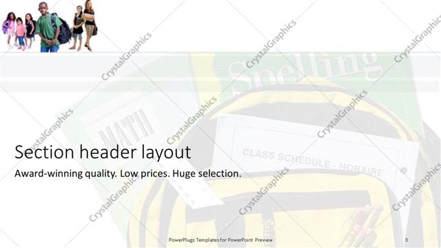 Section Header presentation slide layout
