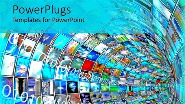  Presentation with tunnel - A number of screens creating a tunnel with bluish background