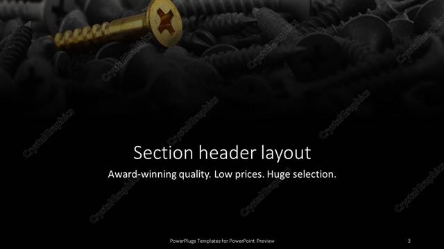 Section Header presentation slide layout