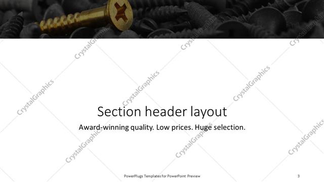 Section Header presentation slide layout
