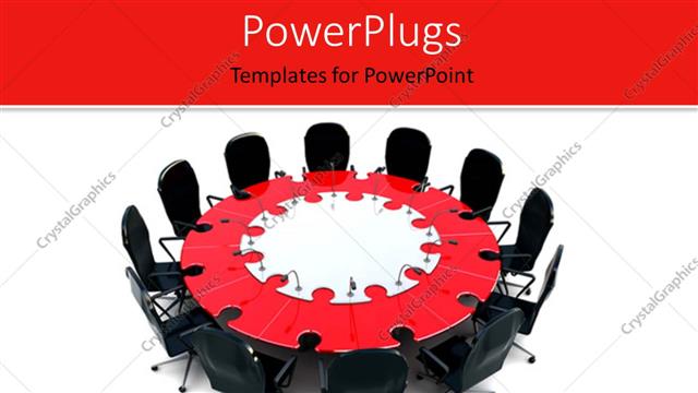  Presentation with meeting table - A number of seats with a table in the middle