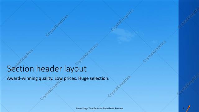 Section Header presentation slide layout