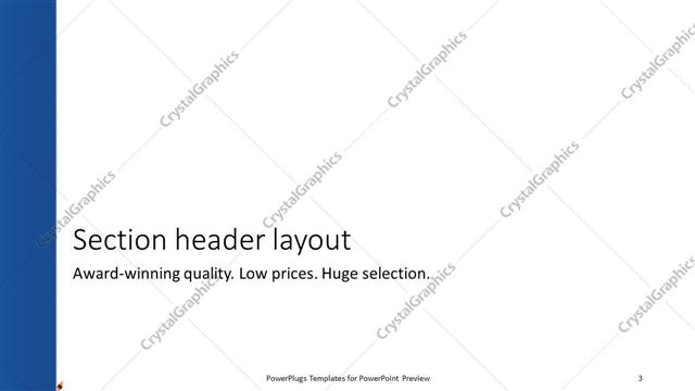 Section Header presentation slide layout