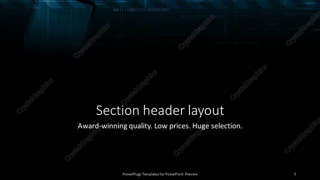 Section Header presentation slide layout