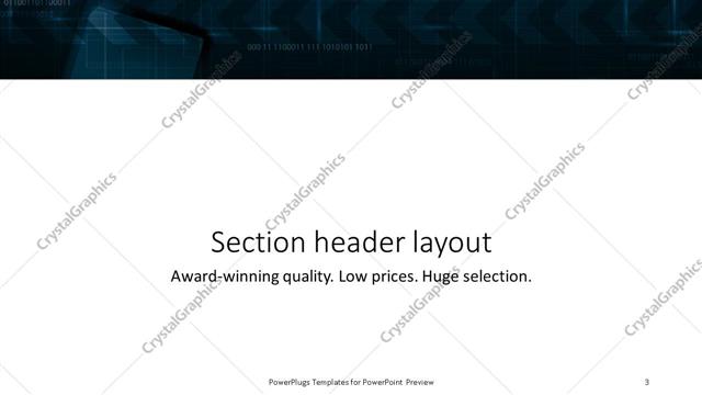 Section Header presentation slide layout