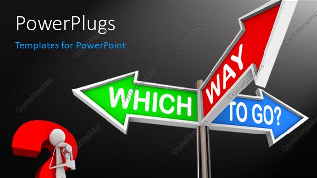  Presentation with way - A number of signs with blackish background and place for text