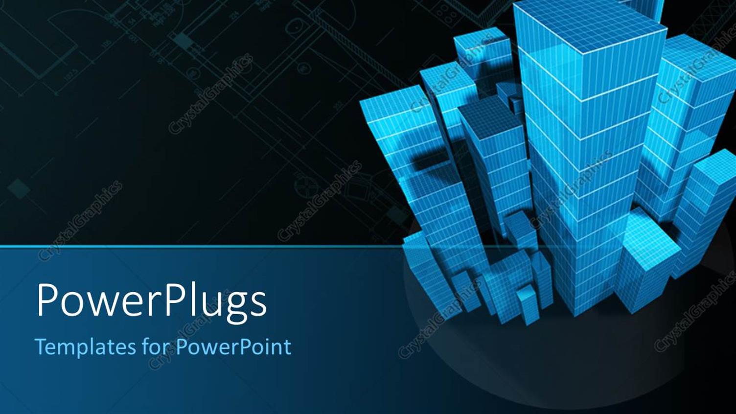 Featuring a Number of Sky Scrapers with Dark Background