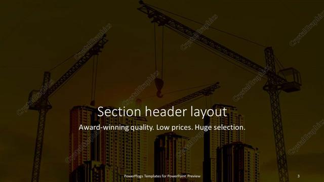 Section Header presentation slide layout