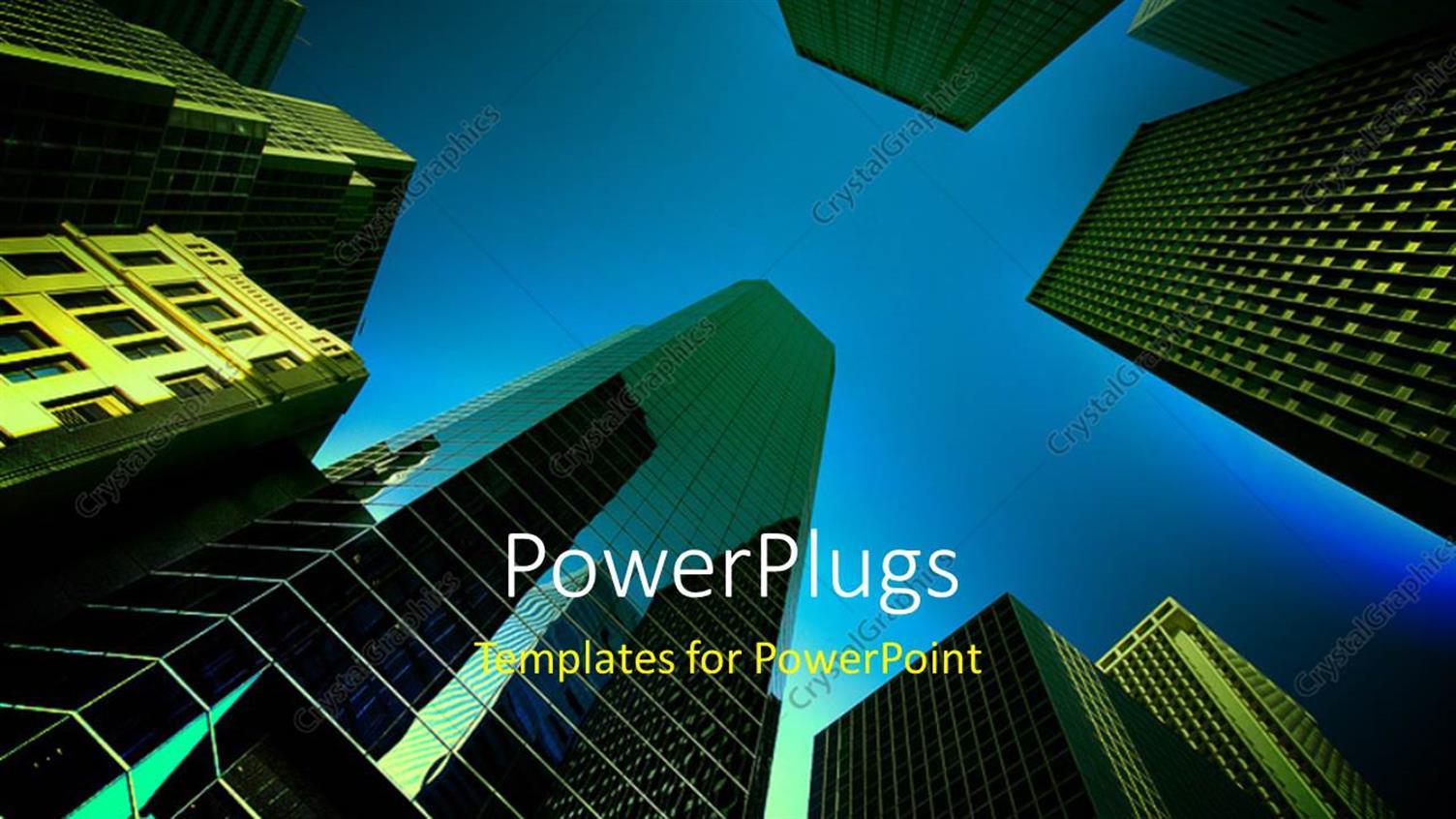 Featuring a Number of Sky Scrappers with Bluish Background and Place for Text