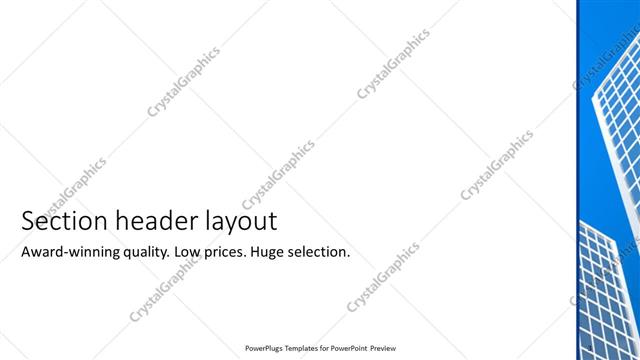 Section Header presentation slide layout
