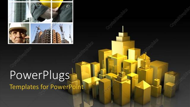  Presentation with develop - A number of skyscrapers with place for text