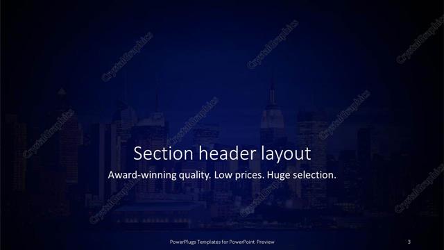 Section Header presentation slide layout