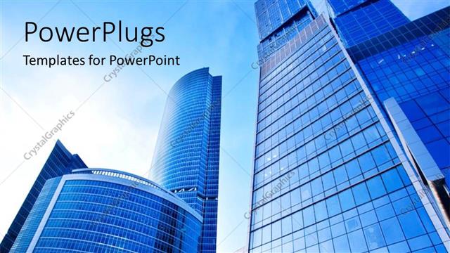  Presentation with corporate - A number of skyscrapers with sky in the background