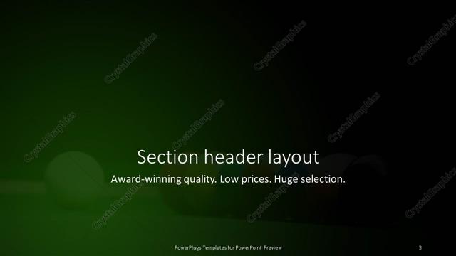 Section Header presentation slide layout