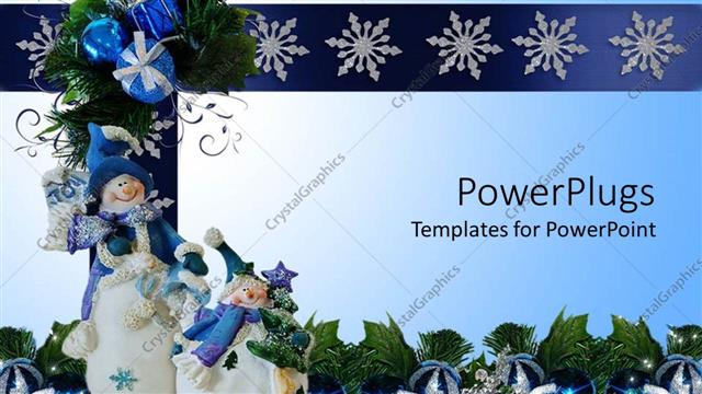  Presentation with snowmen - A number of snowmen with greenery in the background