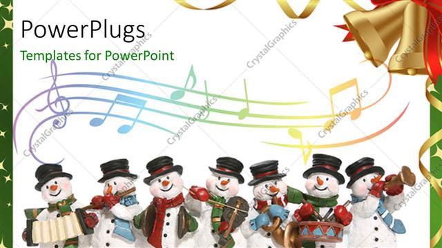  Presentation with snowmen - A number of snowmen with music instruments