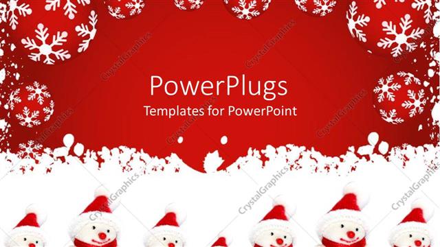  Presentation with snowmen - A number of snowmen with red background