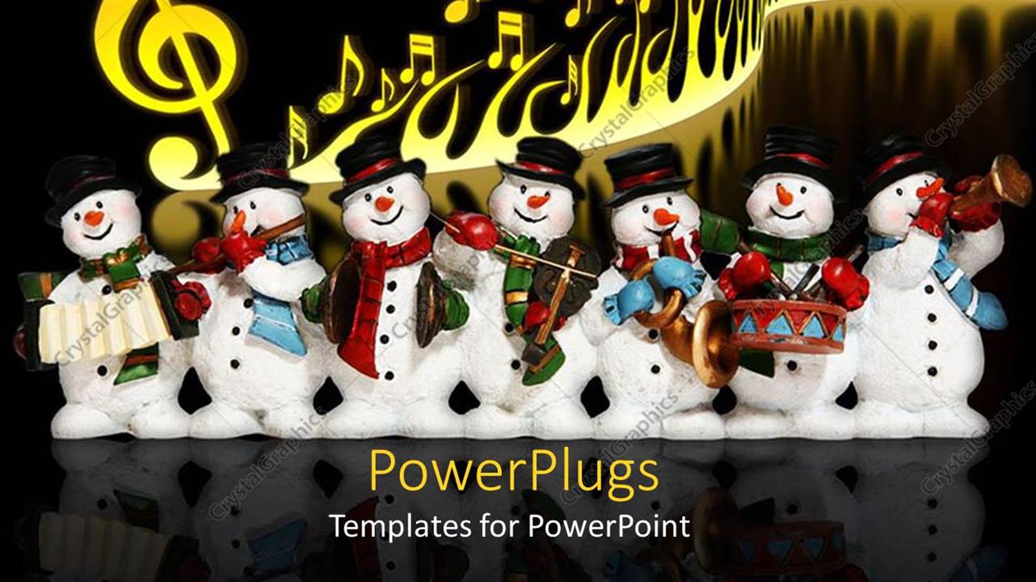 Featuring a Number of Snowmen Together Playing Music