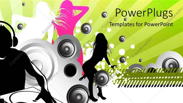  Presentation with speakers - A number of speakers with a DJ