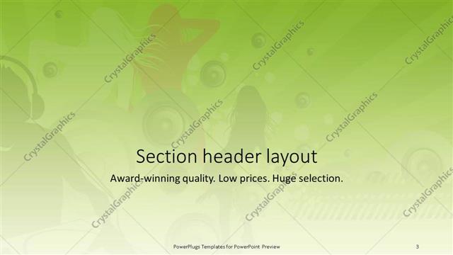 Section Header presentation slide layout