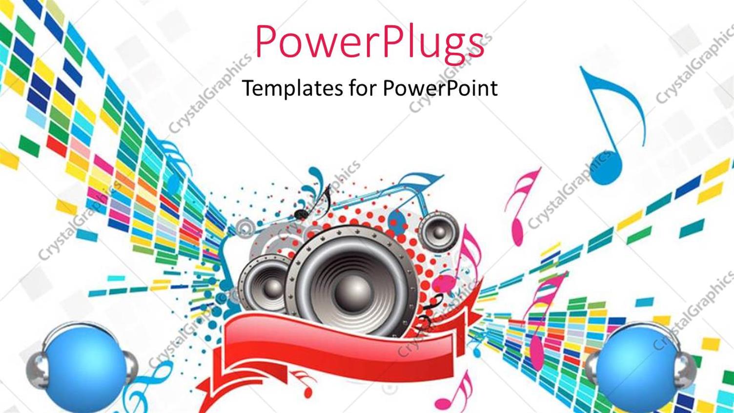 Featuring a Number of Speakers with Various Music Signs