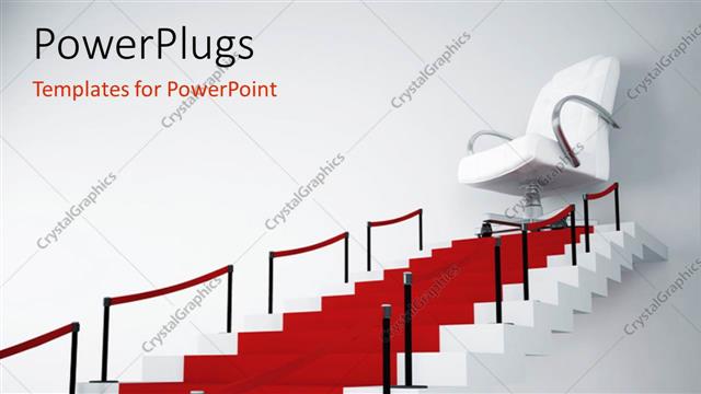  Presentation with stairs - A number of stairs with a chair in the end