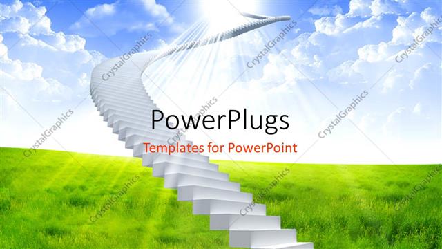  Presentation with stairs - A number of stairs opening up in heavens