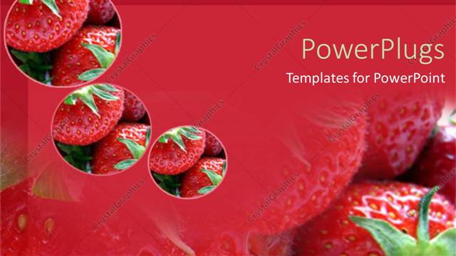  Presentation with strawberries - A number of strawberries with their reflection in the background