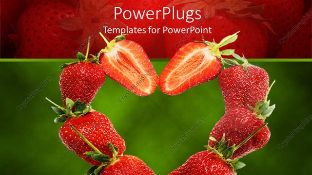  Presentation with strawberries - A number of strawberries with their reflection in the background